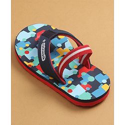Cute Walk by Babyhug Flip Flops with Back Strap Closure & Cars Print - Navy Blue
