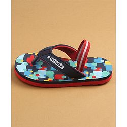 Cute Walk by Babyhug Flip Flops with Back Strap Closure & Cars Print - Navy Blue