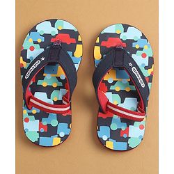 Cute Walk by Babyhug Flip Flops with Back Strap Closure & Cars Print - Navy Blue