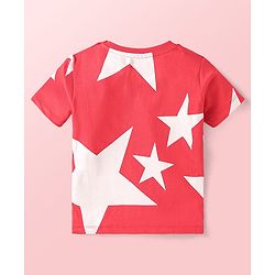 Babyhug Cotton Knit Half Sleeves  T-Shirts with Stripes & Star Print Pack of 5 - Blue Red & Yellow