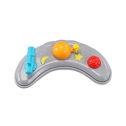 Babyhug Foldable Space Baby Walker with Parental Push Handle & Musical Toy Bar - Grey| Cushion Seat| Adjustable Height| Smooth Swivel Wheels| Removable Parental Handle