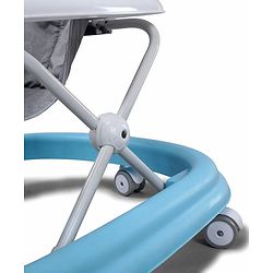 Babyhug Foldable Space Baby Walker with Parental Push Handle & Musical Toy Bar - Grey| Cushion Seat| Adjustable Height| Smooth Swivel Wheels| Removable Parental Handle