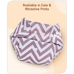 Babyhug Reusable Cloth Diaper With Insert Elephants Icecream & Deer Prints Pack  of 3 - Purple Blue Pink