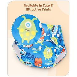 Babyhug Reusable Cloth Diaper With Insert Elephants Icecream & Deer Prints Pack  of 3 - Purple Blue Pink