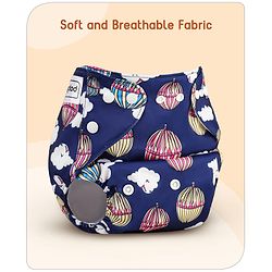 Babyhug Reusable Cloth Diaper With Insert Elephants Icecream & Deer Prints Pack  of 3 - Purple Blue Pink