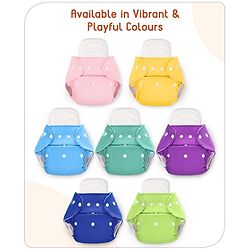 Babyhug  Free Size Reusable Cloth Diaper with Inserts Pack of 3 - Multicolour