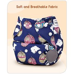 Babyhug Free Size Reusable Printed Cloth Diaper with Inserts Pack of 10 - Multicolour