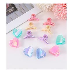 Babyhug Heart Shaped & Regular Hair Clips Pack of 12 - Multicolor
