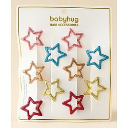 Babyhug Star Shaped Snap Clips Pack of 5 - Multicolor