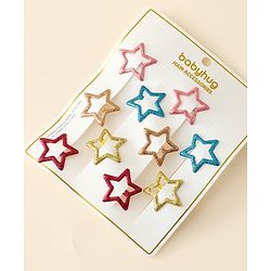 Babyhug Star Shaped Snap Clips Pack of 5 - Multicolor