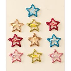 Babyhug Star Shaped Snap Clips Pack of 5 - Multicolor