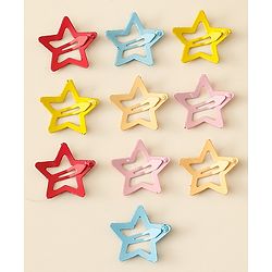 Babyhug Star Shaped Snap Clips Pack of 5 - Multicolor