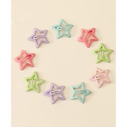 Babyhug Star Shaped Snap Clips Pack of 10 - Multicolor