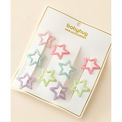 Babyhug Star Shaped Snap Clips Pack of 10 - Multicolor