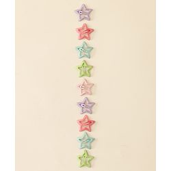 Babyhug Star Shaped Snap Clips Pack of 10 - Multicolor