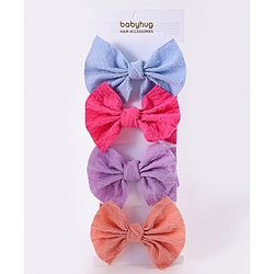 Babyhug Free Size Headbands With Bow Applique Pack Of 4 - Multicolour