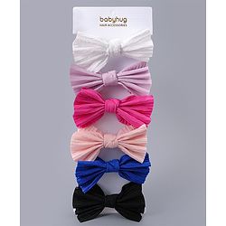 Babyhug Free Size Headbands With Bow Applique Pack Of 6 - Multicolour