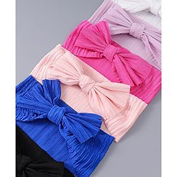 Babyhug Free Size Headbands With Bow Applique Pack Of 6 - Multicolour