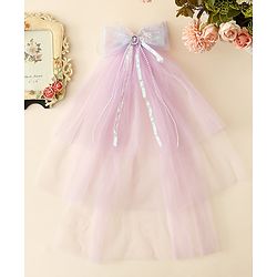 Babyhug Clip with Bow Applique & Veil - Purple