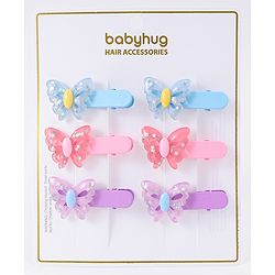 Babyhug Hair Pins And Clips Pack Of 6 - Multicolour