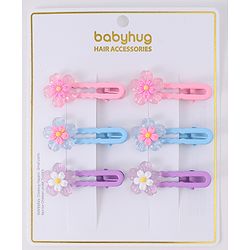 Babyhug Hair Pins And Clips Pack Of 6 - Multicolour
