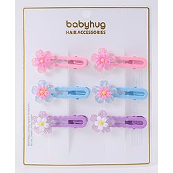 Babyhug Hair Pins And Clips Pack Of 6 - Multicolour