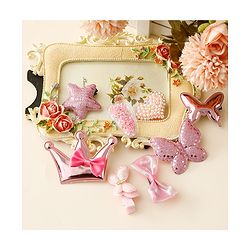 Babyhug Hair Clips with Butterfly Bow Star Applique Pack of 8 - Multicolor