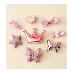 Babyhug Hair Clips with Butterfly Bow Star Applique Pack of 8 - Multicolor