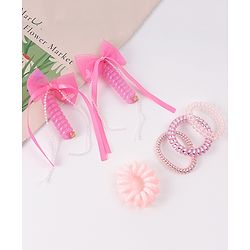 Babyhug Hair Accessories Combo Sets with Bow Applique - Pink