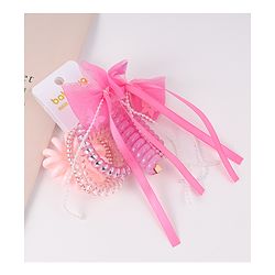 Babyhug Hair Accessories Combo Sets with Bow Applique - Pink