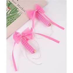 Babyhug Hair Accessories Combo Sets with Bow Applique - Pink