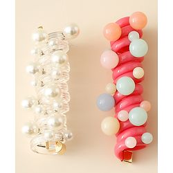 Babyhug Hair Clips with Pearl Applique Pack of 2 - Multicolor