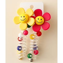 Babyhug Hair Clips with Floral Applique Pack of 2 - Multicolor