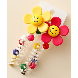Babyhug Hair Clips with Floral Applique Pack of 2 - Multicolor