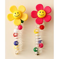 Babyhug Hair Clips with Floral Applique Pack of 2 - Multicolor