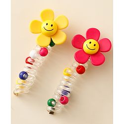 Babyhug Hair Clips with Floral Applique Pack of 2 - Multicolor