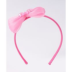 Babyhug Hairband Clip & Rubber Band Accessories Combo Set - Fuchsia