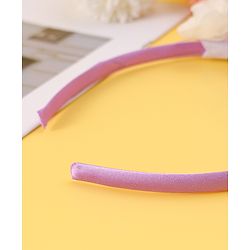 Babyhug Free Size Hair Band With Unicorn & Floral Applique - Purple
