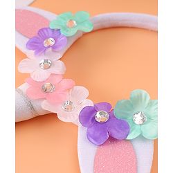 Babyhug Free Size Hair Band With Unicorn & Floral Applique - Multicolour