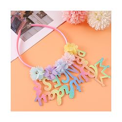 Babyhug Free Size Hair Band With Birthday Princess Text & Floral Applique - Multicolour