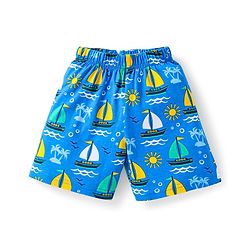 Babyhug Cotton Knit Half Sleeves Shorts Night Suit With Beach Theme Print - Blue