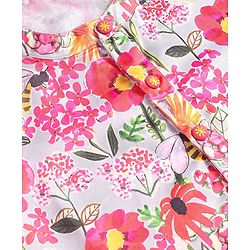 Babyhug Cotton Woven Full Sleeves Floral Printed Kurta with Solid Colour Dhoti Set - Pink & White