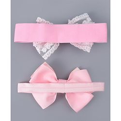 Babyhug Free Size Headbands With Bow Applique Pack Of 2 - Pink