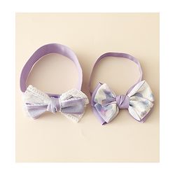 Babyhug Free Size Headbands With Bow Applique Pack Of 2 - Purple