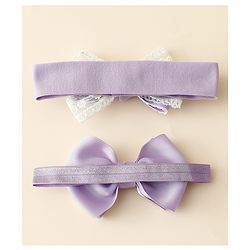 Babyhug Free Size Headbands With Bow Applique Pack Of 2 - Purple