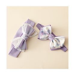 Babyhug Free Size Headbands With Bow Applique Pack Of 2 - Purple