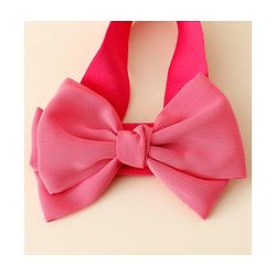 Babyhug Free Size Headbands With Floral & Bow Applique Pack Of 2 - Fuchsia & Beige