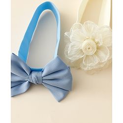 Babyhug Free Size Headbands With Floral & Bow Applique Pack Of 2 - Blue & Beige