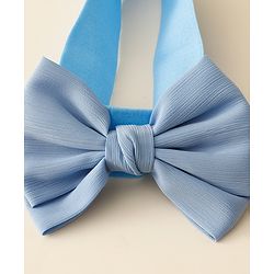 Babyhug Free Size Headbands With Floral & Bow Applique Pack Of 2 - Blue & Beige