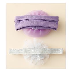 Babyhug Free Size Headbands With Floral & Butterfly Applique Pack Of 2 - Purple & Silver